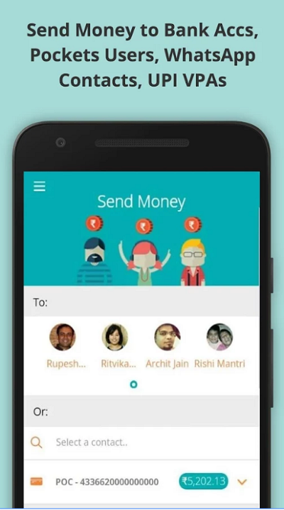 billetera móvil con bolsillos icici