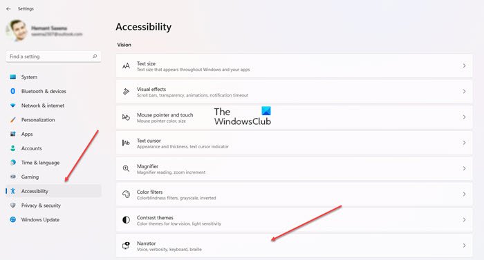 Narrador de accesibilidad