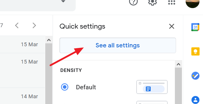 Ver todas las configuraciones de Gmail