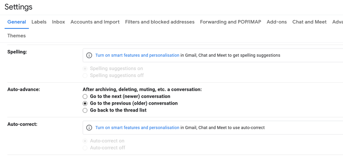 Establecer el avance automático en Gmail