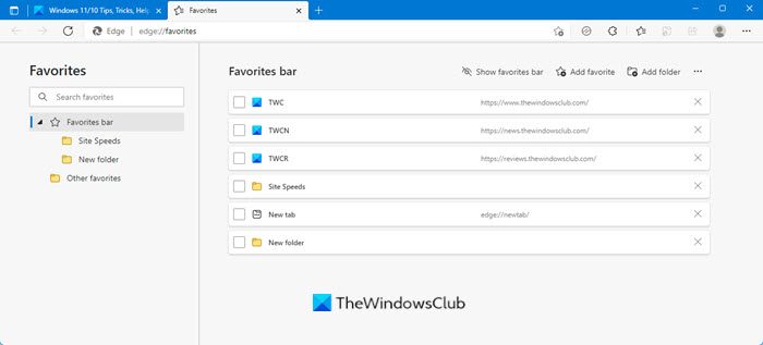 ¿Dónde se almacenan mis favoritos en Microsoft Edge?