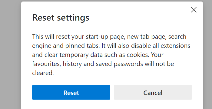 Restablecer la configuración de Microsoft Edge