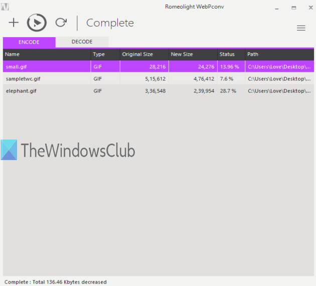 Software Romeolight WebPconv