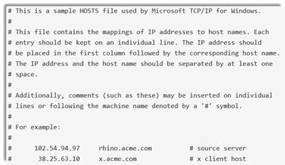 Restablecer el archivo de hosts