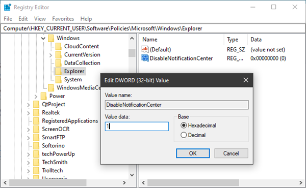 Deshabilitar las notificaciones de Seguridad y Mantenimiento