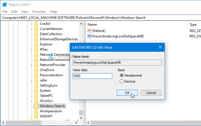 ¿Cómo detengo la indexación de búsqueda de Windows cuando hay poco espacio?