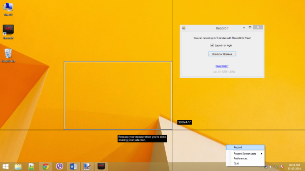 Grabador de pantalla GIF gratuito Recordit