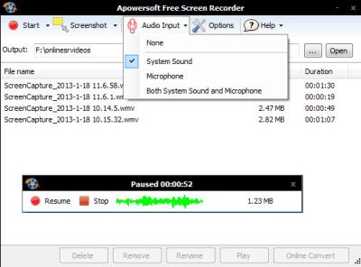 software de grabación de pantalla