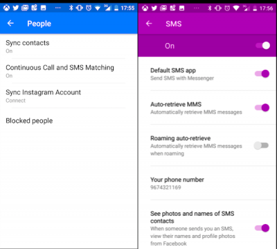 ver y eliminar el historial de llamadas y SMS de Facebook