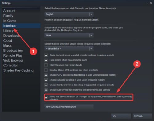 Cómo eliminar las ventanas emergentes y notificaciones de Steam