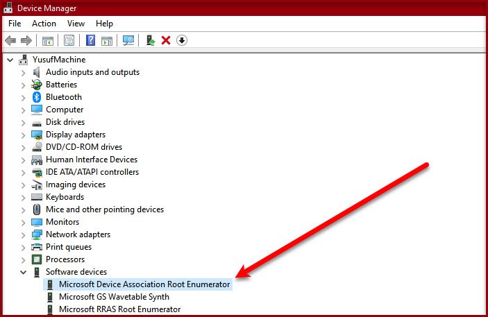 Un módulo que enumera las principales asociaciones de dispositivos de Microsoft