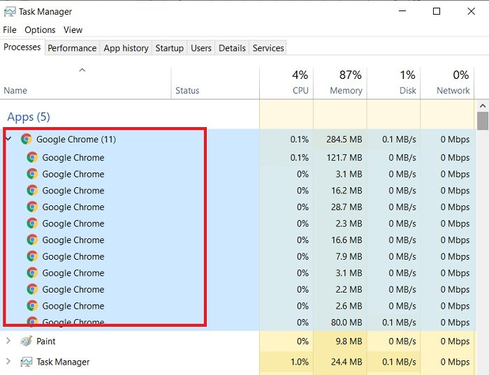 Cómo evitar que varios procesos de Chrome se inicien en el Administrador de tareas