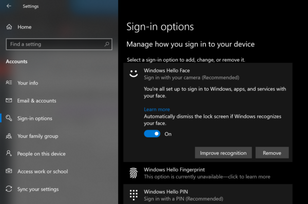 ¿Cómo cierro automáticamente la pantalla de bloqueo si Windows reconoce tu rostro?