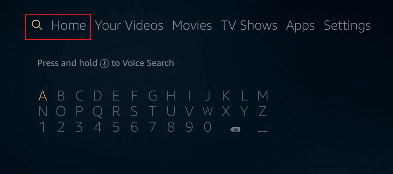 Búsqueda de inicio de Amzon firestick o firetv.  Cómo ver TNT sin cable