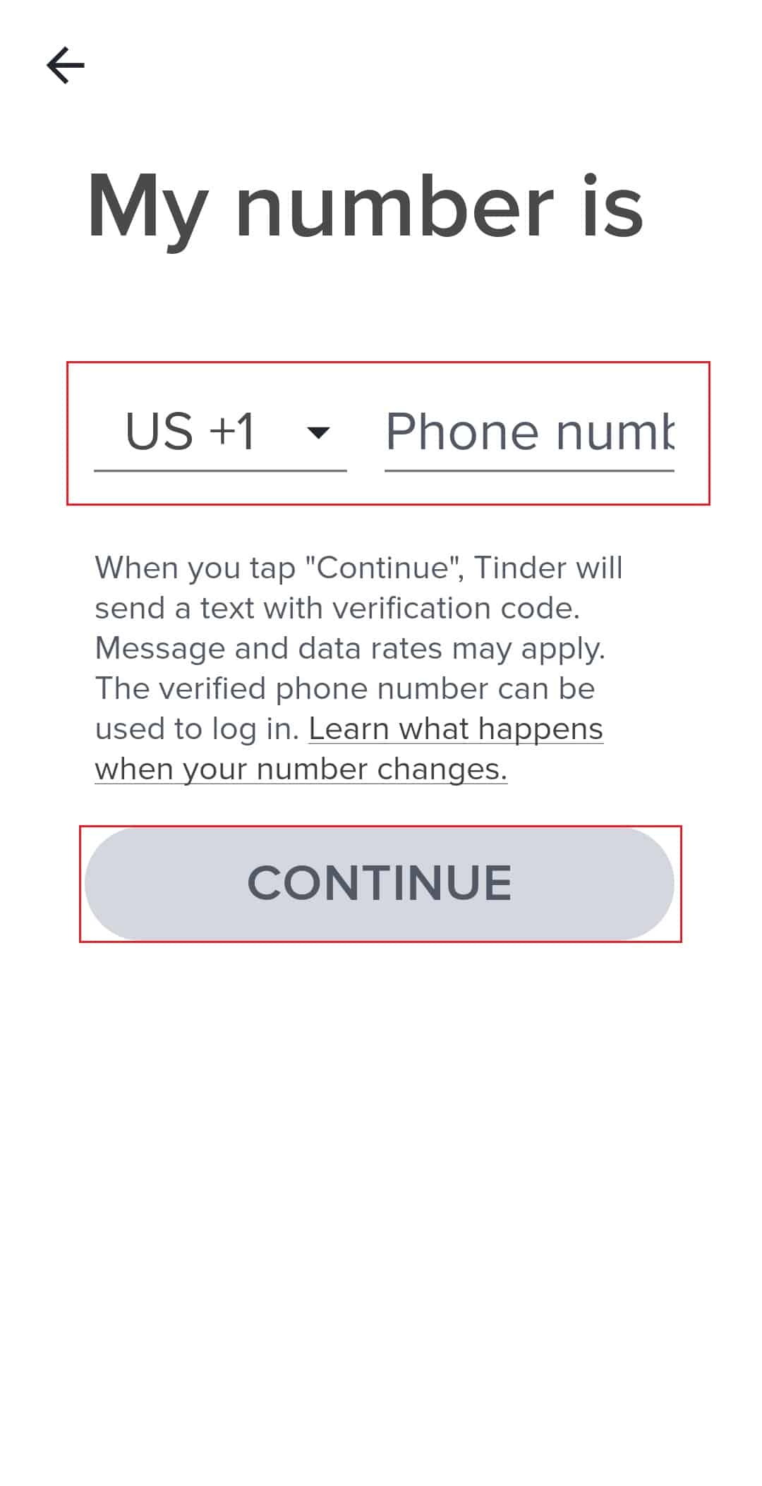 Iniciar sesión en la aplicación Tinder