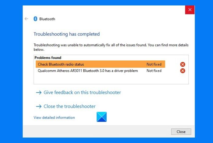 Comprobar el estado de la radio Bluetooth