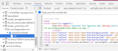 Verifique el elemento de Google Chrome