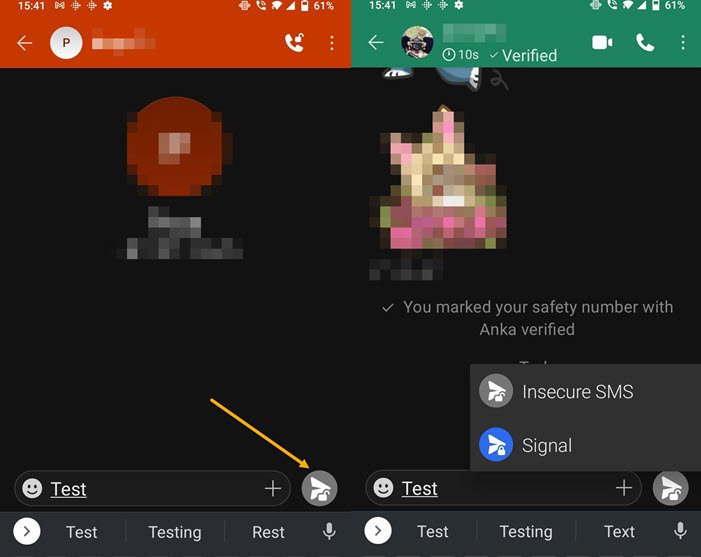 ¿Cómo configuro Signal como mi aplicación de mensajes de texto SMS de Android predeterminada?