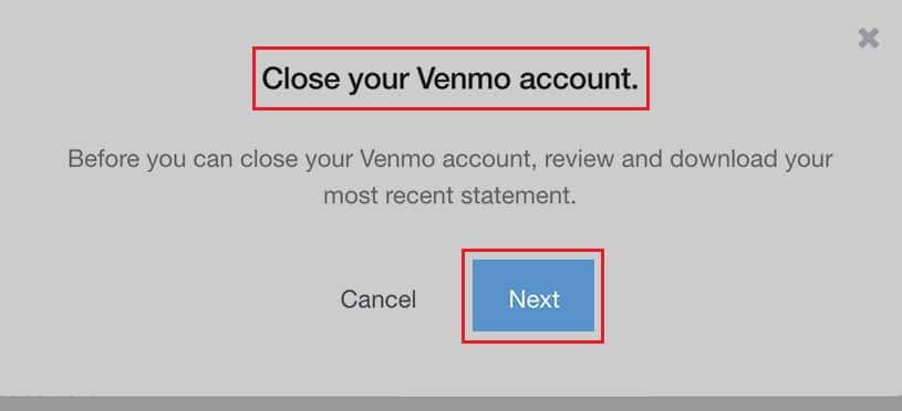venmo eliminar cuenta