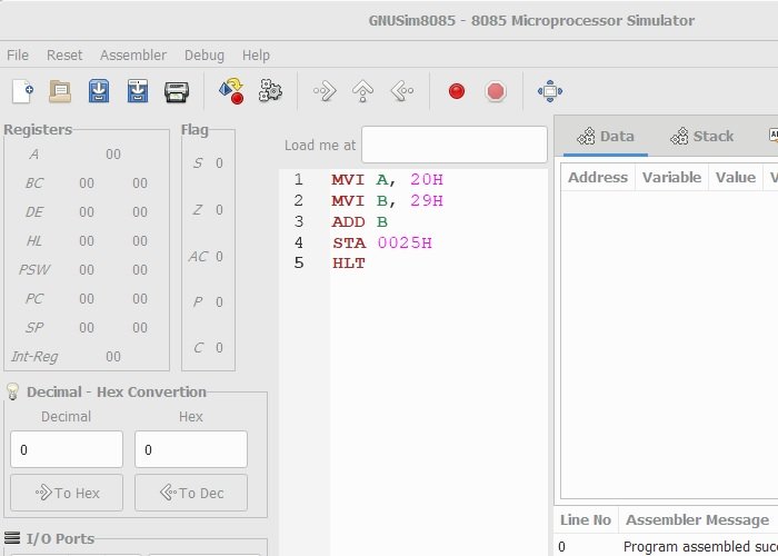Simuladores de microprocesador 8085 gratuitos