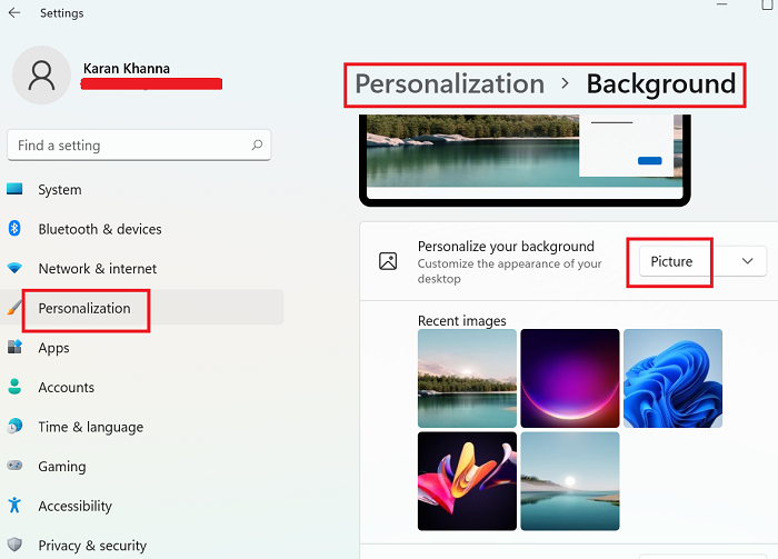 Cómo cambiar el fondo de pantalla en Windows 11