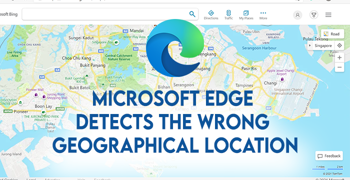 Microsoft Edge detecta una ubicación geográfica no válida