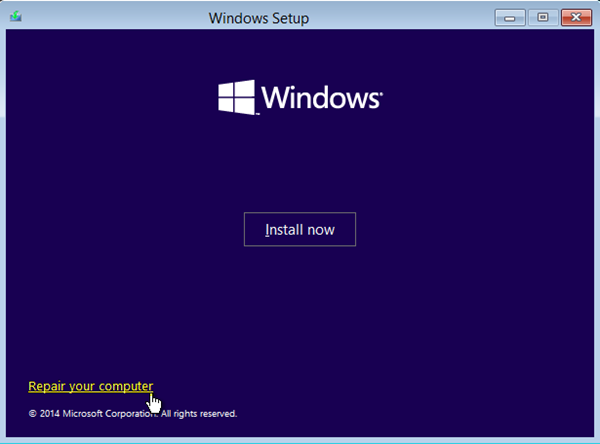 reparar la configuración de Windows en su computadora