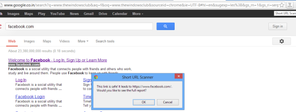 escáner de URL corta