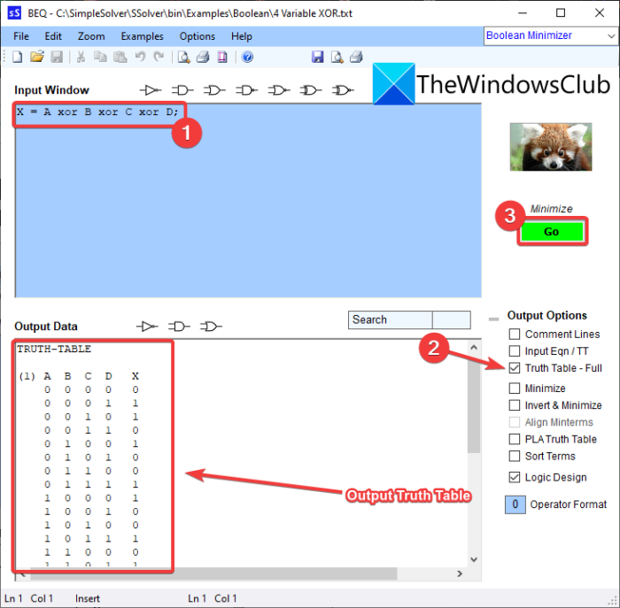 Cómo generar una tabla de verdad en Windows