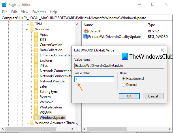 ingrese 1 en los datos de valor y guarde