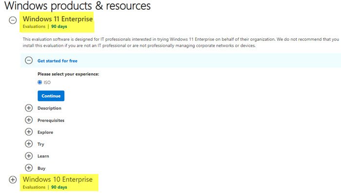 Descarga la versión de prueba de Windows 11 Enterprise