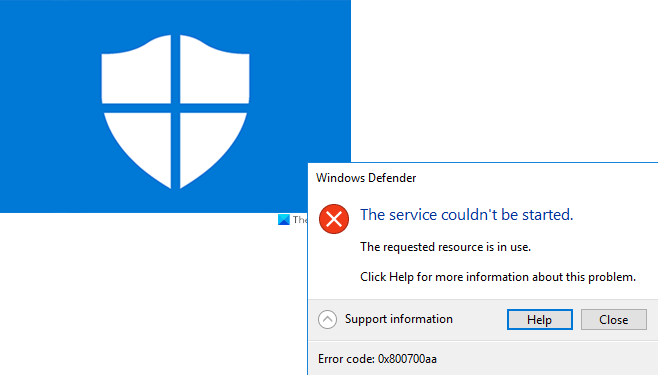 Windows Defender 0x800700aa