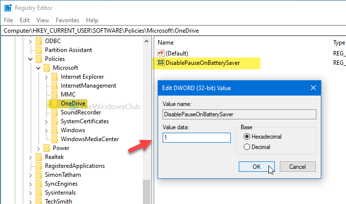 ¿Cómo sigo sincronizando mi archivo OneDrive cuando el modo de ahorro de batería está activado?