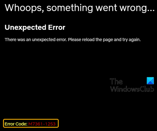 Códigos de error de Netflix NW-3-6 y M7361-1253