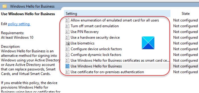 Windows Hello para empresas