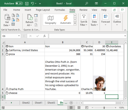 ¿Cómo usar la función de tipo de datos automático en Excel?
