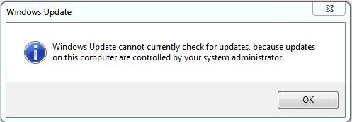 Windows Update no puede buscar actualizaciones en este momento porque las actualizaciones en esta computadora están siendo monitoreadas