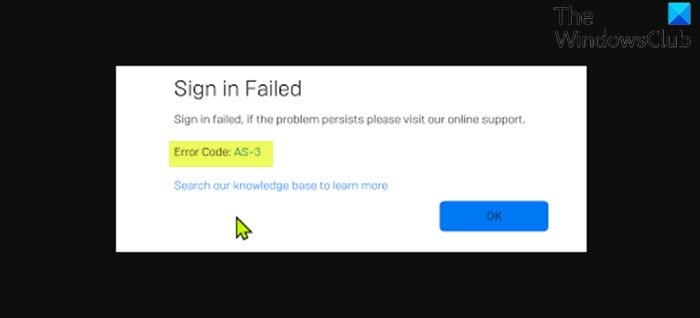 Código de error AS-3 de Epic Games