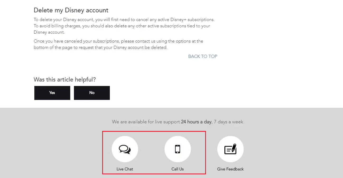 Opciones de soporte en vivo de Disney+: chat en vivo o llámanos | ¿Cómo cancelas tu cuenta de Disney Plus?