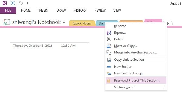 Protección con contraseña de la libreta OneNote