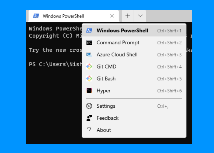 agregar un nuevo perfil de terminal de Windows