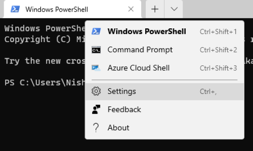 agregar un nuevo perfil de windows terminal 1