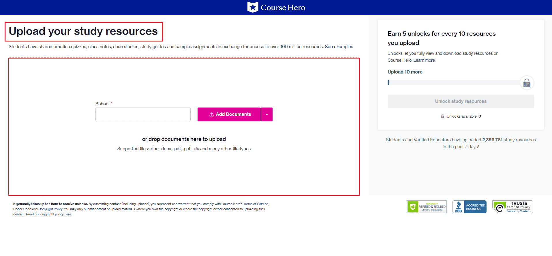 Recurso de estudio de carga de Course Hero. Membresía de prueba gratuita de Course Hero