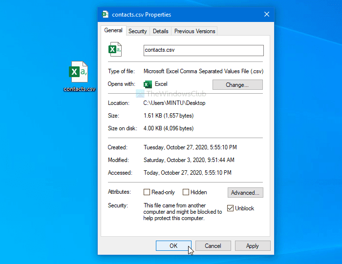 Arreglar Se ha producido un error de archivo en el traductor de valores separados por comas