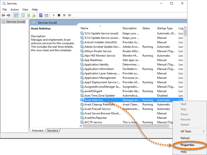 Avast UI no se pudo cargar en Windows 10