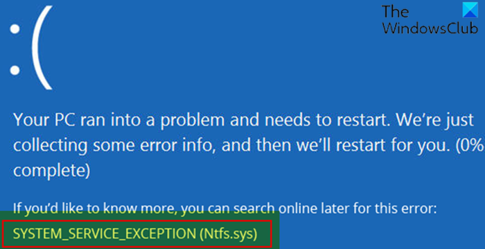 Ntfs.sys falló error BSOD