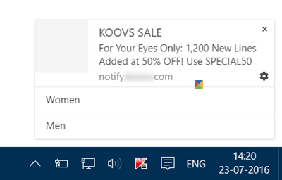 desactivar las notificaciones push en el escritorio de Chrome