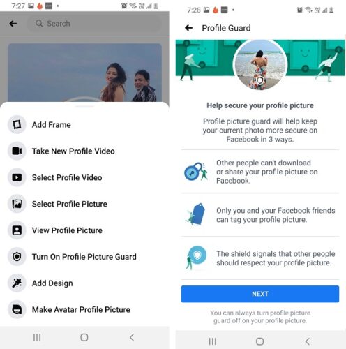 Cómo habilitar la protección de fotos de perfil de Facebook