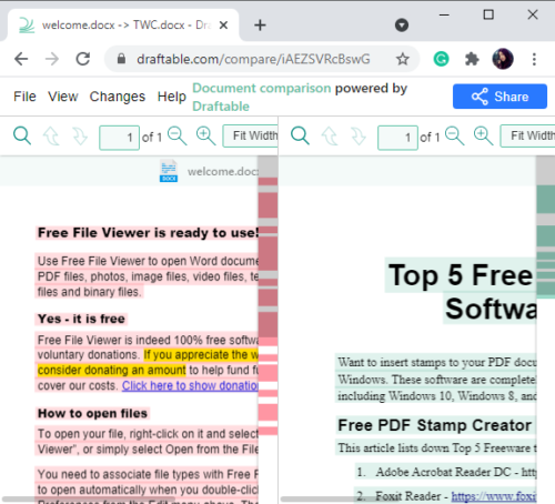 Compare documentos en línea con estas herramientas gratuitas