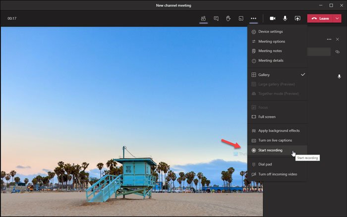 grabar reuniones de Microsoft Teams en su computadora o dispositivo móvil